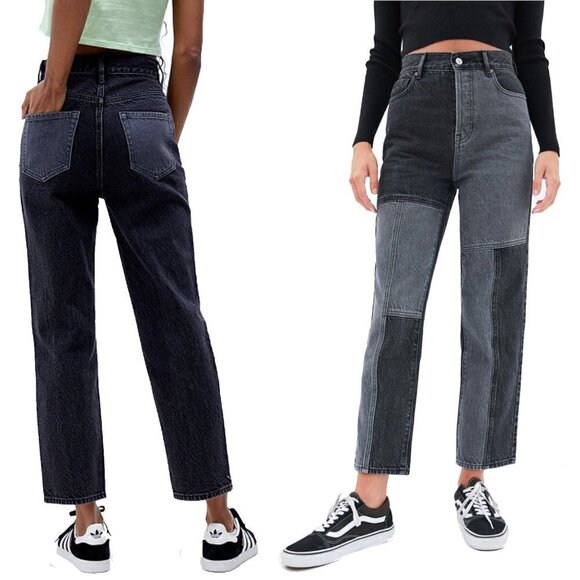 PacSun Y2K Eco Two-Tone Black High Rise Straight Leg Jeans 25 - Picture 2 of 16